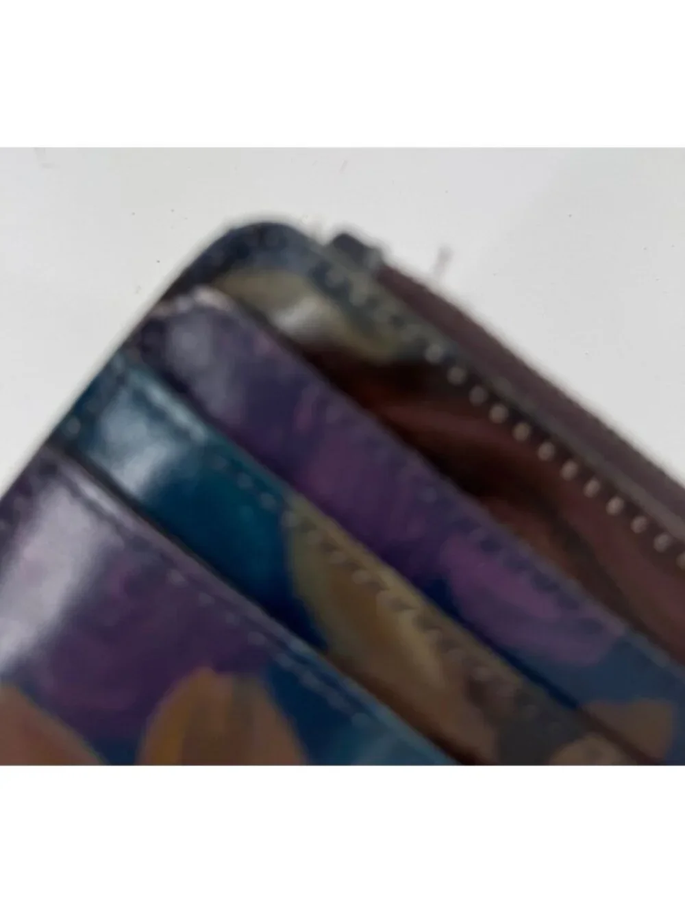 Patricia Nash Cassis Floral Leather Card Holder Wallet With Snap & Zipper Closur